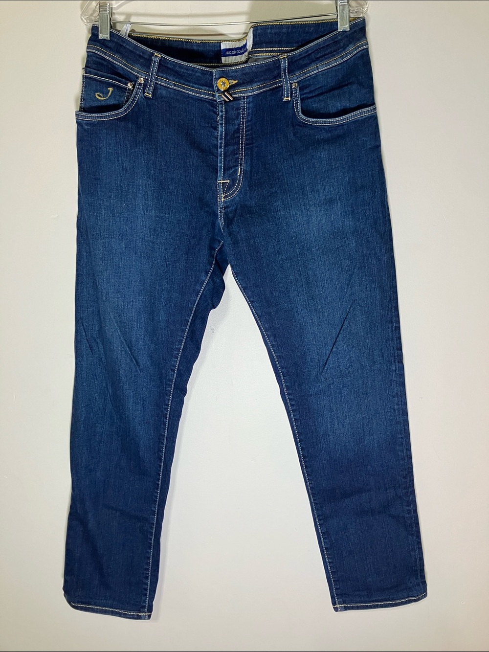 Jacob Cohen Nick Slim Fit Luxury Italian Blue Denim Jeans Hand Tailored Size 38
